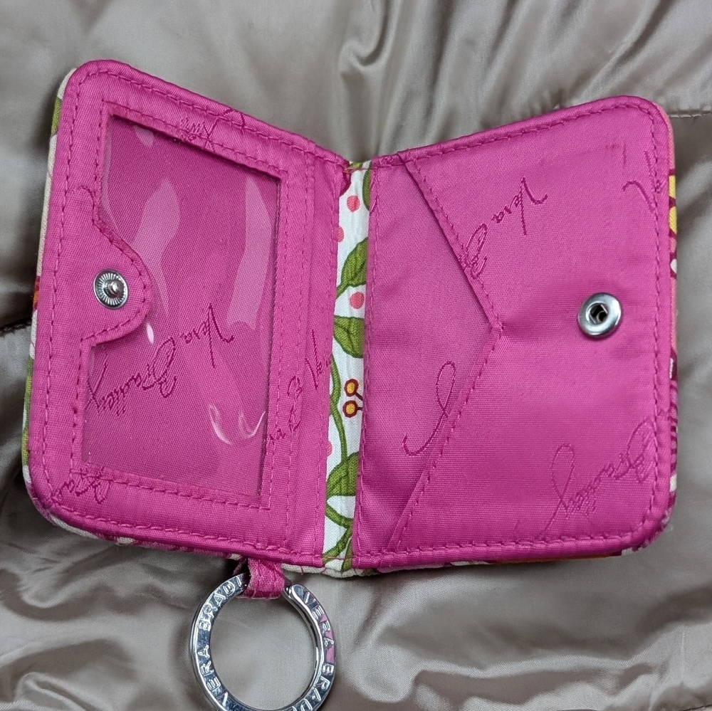 Vera Bradley Quilted Pink and Green Floral Coins Wallet 4 X 3  Small - Picture 4 of 8